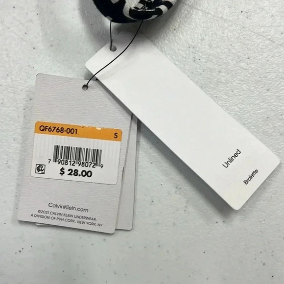 Women’s Calvin Klein Logo Print Bralette Small Black/White NWT - Picture 7 of 8